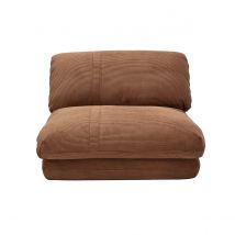 Miliboo - Chauffeuse 1 place convertible en tissu velours côtelé terre brûlée SPENCER