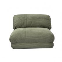 Miliboo - Chauffeuse 1 place convertible en tissu velours côtelé vert kaki SPENCER