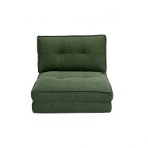 Miliboo - Chauffeuse 1 place convertible en tissu vert kaki SALLY