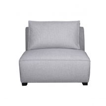 Miliboo - Chauffeuse 1 place design en tissu gris clair PLURIEL