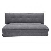 Miliboo - Chauffeuse 2 places convertible en tissu gris SALLY