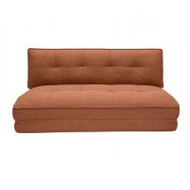 Miliboo - Chauffeuse 2 places convertible en tissu terracotta SALLY