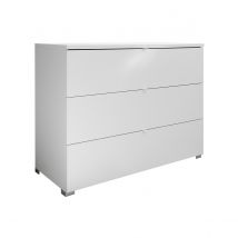 Miliboo - Commode design blanche 3 tiroirs L104 cm LALY