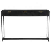 Miliboo - Console design avec rangements 3 tiroirs noire et métal L115 cm AVIDAN