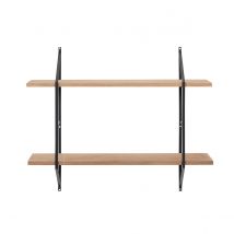 Miliboo - Étagère murale design en bois massif et métal noir L76 cm BRIDGE