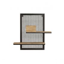 Miliboo - Etagère murale double en bois manguier massif et métal noir L40 cm RACK