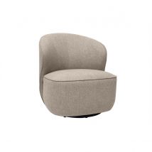 Miliboo - Fauteuil design pivotant en tissu taupe AMBER