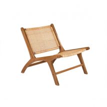 Miliboo - Fauteuil ethnique en bois teck massif et cannage en rotin naturel HAMMA