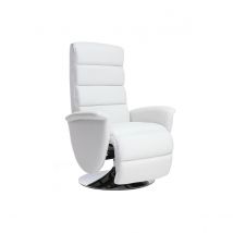 Miliboo - Fauteuil relax manuel blanc NELSON