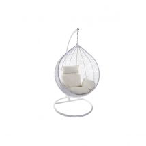 Miliboo - Fauteuil suspendu blanc sur pied en résine et métal MOJO