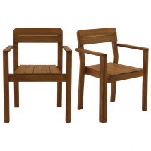 Miliboo - Fauteuils de jardin en bois massif (lot de 2) AKIS