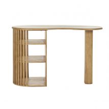 Miliboo - Ilot - table de bar avec rangements en bois manguier massif H90 cm LOBIO