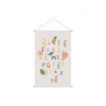 Miliboo - Kakemono enfant tableau en toile suspendue abécédaire L40 x H60 cm PEPS