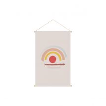 Miliboo - Kakemono enfant tableau en toile suspendue arc-en-ciel L40 x H60 cm HAPPY