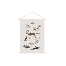 Miliboo - Kakemono enfant tableau en toile suspendue illustration animaux polaires L40 x H60 cm POLAR