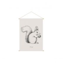 Miliboo - Kakemono enfant tableau en toile suspendue illustration écureuil L40 x H60 cm NUTS