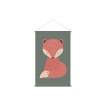 Miliboo - Kakemono enfant tableau en toile suspendue illustration renard L40 x H60 cm CRAFTY
