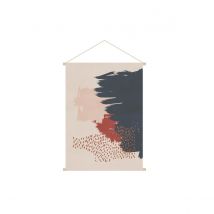 Miliboo - Kakémono tableau en toile suspendue motif abstrait sur fond beige L40 x H60 cm SIWA