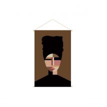 Miliboo - Kakemono tableau en toile suspendue portait de femme ethnique avec turban L80 x H120 cm TURBA