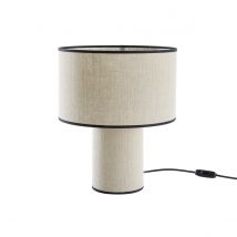 Miliboo - Lampe à poser design en lin et coton noir H36 cm SLOT