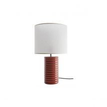 Miliboo - Lampe à poser en céramique émaillée terracotta et abat-jour écru H53 cm BERRO