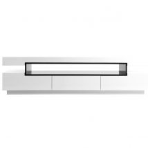 Miliboo - Meuble TV design blanc laqué brillant L200 cm LIVO