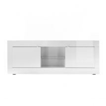Miliboo - Meuble TV design blanc laqué L180 cm LATTE