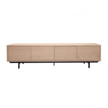 Miliboo - Meuble TV finition bois chêne et métal noir L200 cm MANNY
