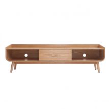 Miliboo - Meuble TV scandinave en bois clair L180 cm HALLEN