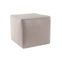 Miliboo - Pouf design carré en tissu beige PAVE