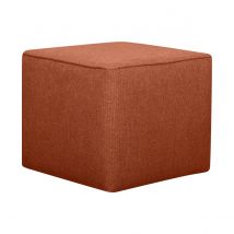 Miliboo - Pouf design carré en tissu brique PAVE