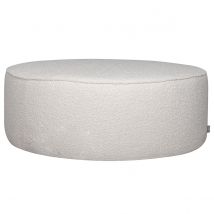 Miliboo - Pouf rond en tissu effet laine bouclée blanc D100 cm SIMON