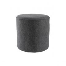 Miliboo - Pouf rond en tissu gris anthracite D40 cm COQ