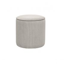 Miliboo - Pouf rond en velours côtelé taupe D40 cm PAUL