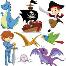 Miliboo - Stickers prince et pirate 30x30cm