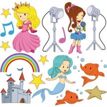 Miliboo - Stickers princesse et sirène 30x30cm