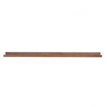 Miliboo - Support de cadres photos - étagère linéaire en bois foncé noyer L120 cm LINEA