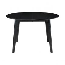 Miliboo - Table à manger design extensible ronde noire L120-150 cm LEENA