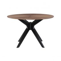 Miliboo - Table à manger design ronde noyer D120 cm DIELLI
