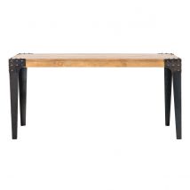 Miliboo - Table à manger industrielle acier et bois manguier massif L160 cm MADISON