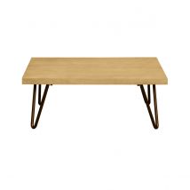 Miliboo - Table basse carrée bois manguier massif et métal noir L80 cm VIBES
