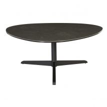 Miliboo - Table basse design en céramique noire et métal L100 cm LEWA