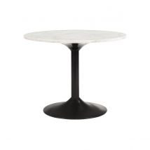 Miliboo - Table basse en marbre et métal noir D60 cm COPEN