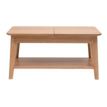 Miliboo - Table basse extensible rectangulaire en bois clair L90-120 cm VILI