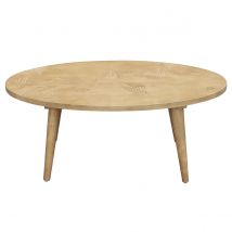 Miliboo - Table basse ovale ethnique bois manguier massif gravé L100 cm KAFFIR