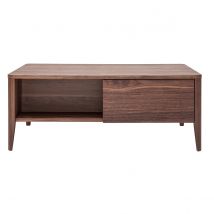 Miliboo - Table basse rectangulaire avec rangements bois foncé noyer L100 cm BENJA