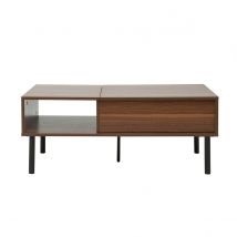 Miliboo - Table basse relevable rectangulaire bois foncé finition noyer et métal noir L100 cm KANE