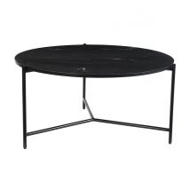 Miliboo - Table basse ronde design en marbre noir D90 cm BUMCELLO
