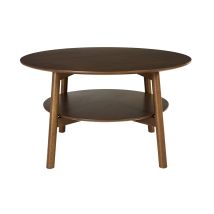 Miliboo - Table basse ronde en bois foncé D80 cm MALVA