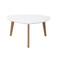 Miliboo - Table basse scandinave blanc et bois clair chêne L80 cm EKKA